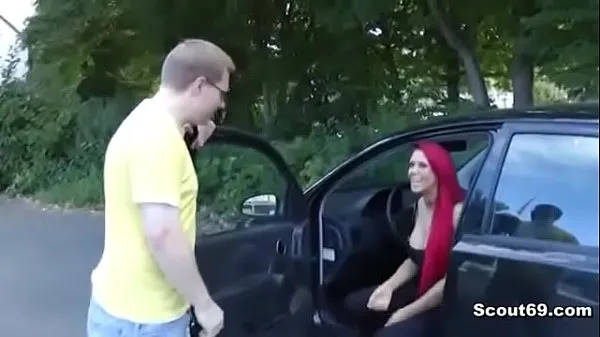 Duża German Sexy Redhead Teen Blowed and Fuck User Outdoor Big Dick ciepła tuba