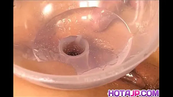 Big Kawai Yui gets vibrator and glass in pussy warm Tube