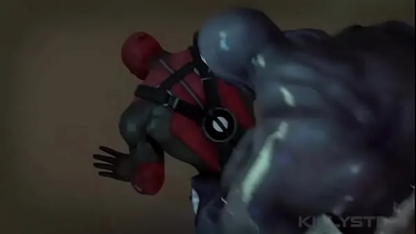 Velika Nightwing deepthroats Deadpool topla cev