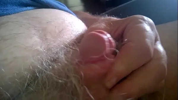 Big Old mans small limp cock pees in toilet but cannot jackoff warm Tube
