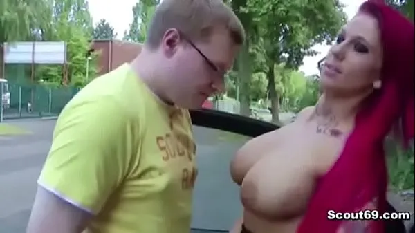 Ống ấm áp Big tits redhead teen Lexy fucked outdoors lớn