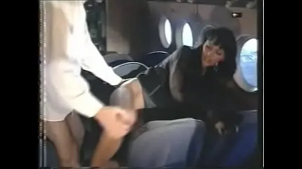 Big Anita Blond on the aeroplane warm Tube