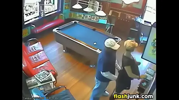 stranger caught having sex on CCTV Tiub hangat besar