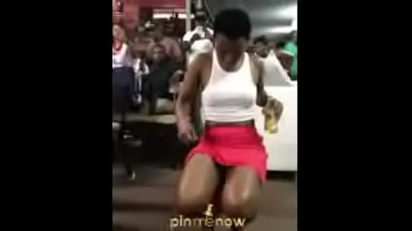 Big Lady Dancing After Drinking Some Bottles Of a warm Tube