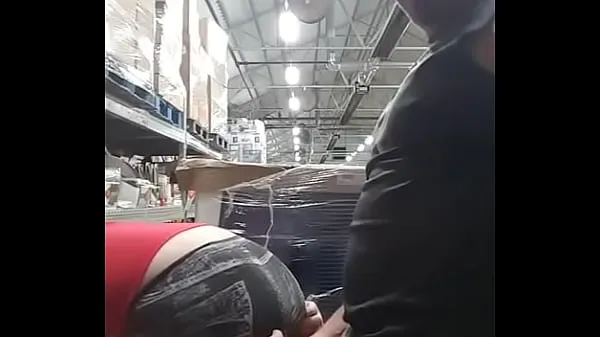 Big Quickie with a co-worker in the warehouse warm Tube