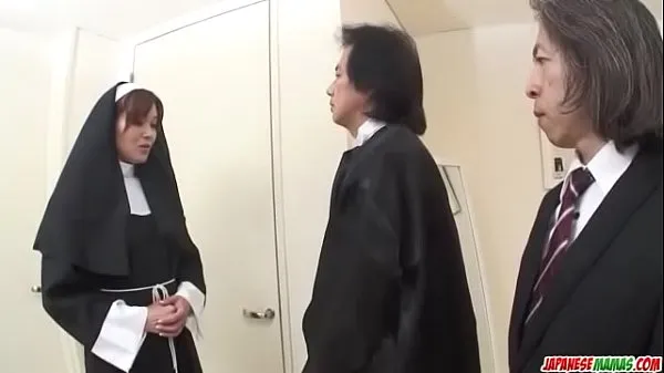 Duża First hardcore experience for Japan nun, Hitomi Kanou ciepła tuba