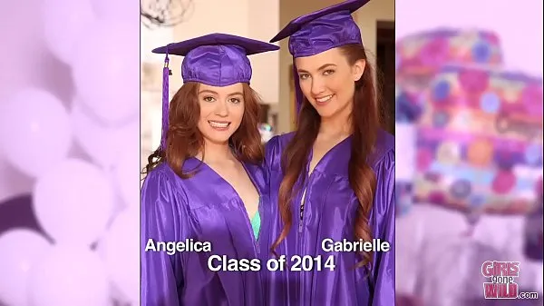 GIRLS GONE WILD - Surprise graduation party for teens ends with lesbian sex Tiub hangat besar