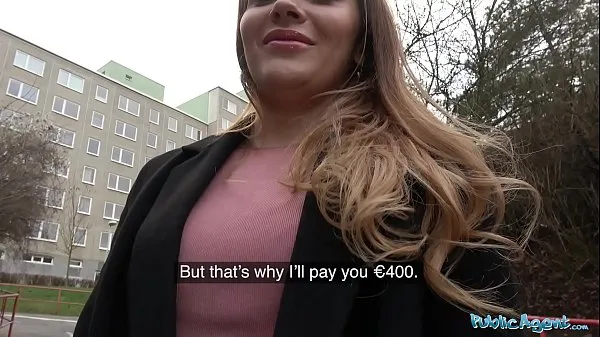 ใหญ่ Public Agent Russian shaven pussy fucked for cash ท่ออุ่น