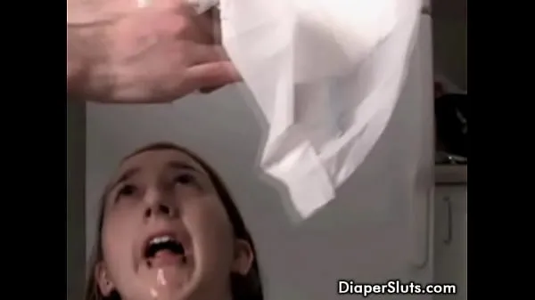 Big y. slut drinking her piss from diaper warm Tube