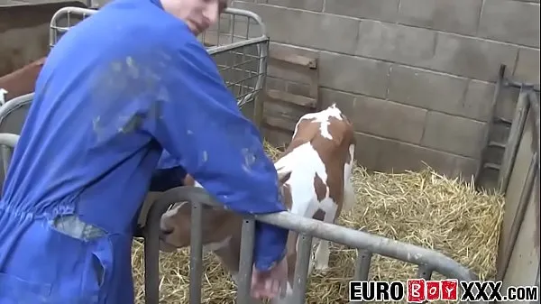 Grote Homesteading twink making anal love with European homo warme buis