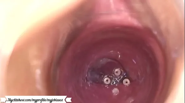 Big Camera in the vagina warm Tube