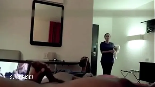 Big Hotel Maid Catches Him Jerking and Watches Him Cum warm Tube