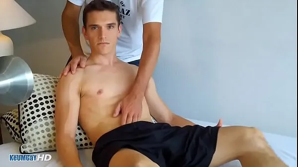 Nagy Christophe French sea guard gets wanked his huge cock by 2 guys in spite of him meleg cső