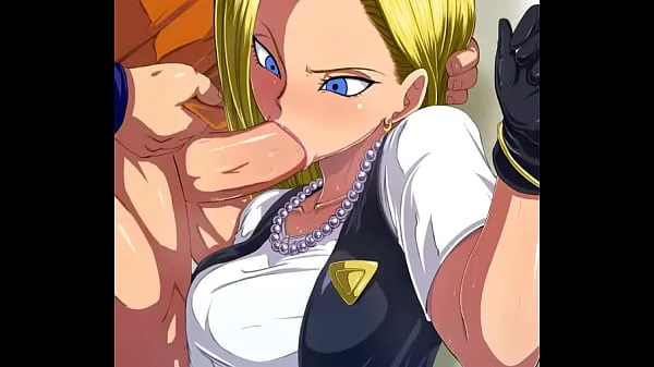 Grote dragon ball android 18 blowjob warme buis