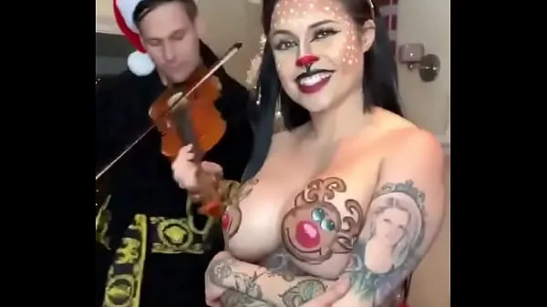 Stort girl reindeer dance sexy body varmt rör