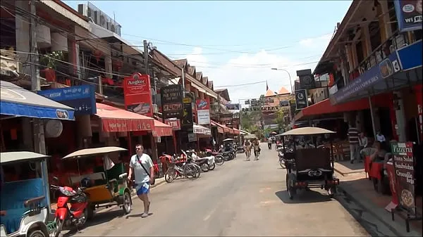 Grote Pub Street Siem Reap Cambodia warme buis