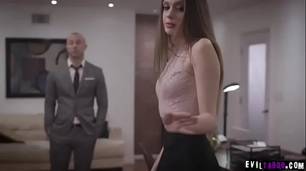 큰 Hot teen dauther Elena Koshka was shocked that his stepdad exchange her pussy to his horny boss for his business deal 따뜻한 튜브