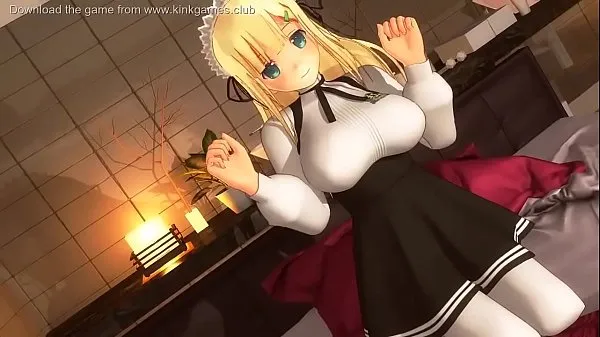 Grote Teen Anime Maid loves cum warme buis