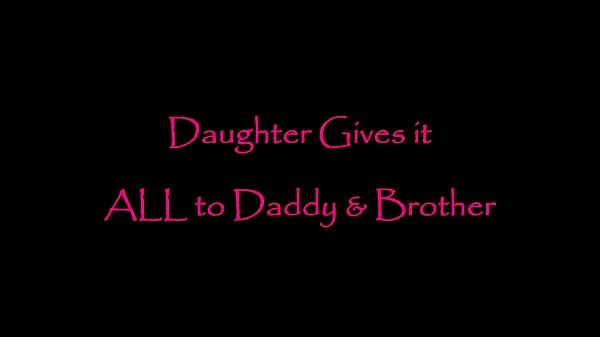 step Daughter Gives it ALL to step Daddy & step Brother أنبوب دافئ كبير