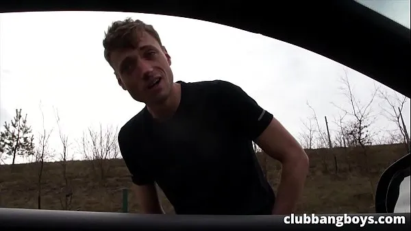 Stort Lonely hitchhiker suck and fucks anal for a ride to town varmt rör