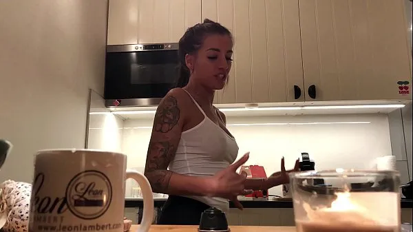 Big Perfect Pokies on the Kitchen Cam, Braless Sylvia and her Amazing Nipples warm Tube