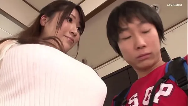 Stort Japanese teacher blows her students home varmt rør