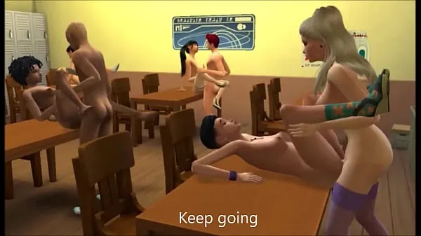 The Sims XXX In school أنبوب دافئ كبير