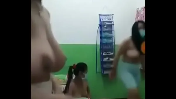 Big Nude Girls from Asia having fun in dorm warm Tube