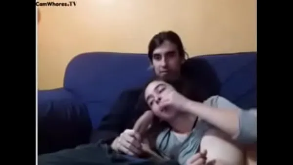 Couple has sex on the sofa أنبوب دافئ كبير