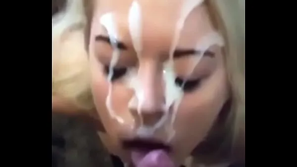 Big Beautiful Blonde With Milk On Her Face warm Tube