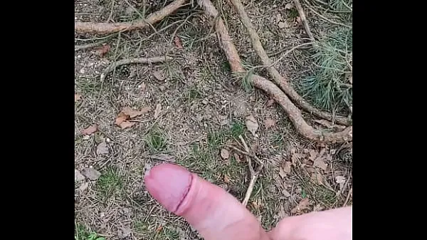 Big jerking off in forest warm Tube