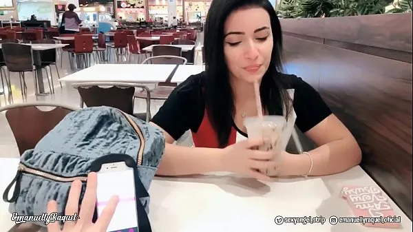 Emanuelly Cumming in Public with interactive toy at Shopping Public female orgasm interactive toy girl with remote vibe outside أنبوب دافئ كبير