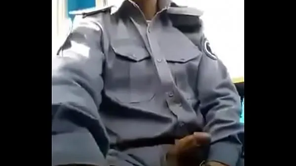 Ống ấm áp Police officer cum on cam lớn