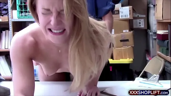 Velká Innocent blonde virgin rough fucked on CCTV teplá trubice
