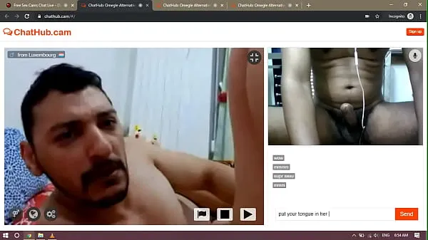 Ống ấm áp Man eats pussy on webcam lớn