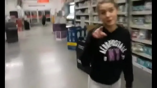 Big Teen sucks cock in Walmart warm Tube