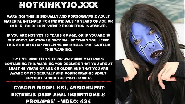 Stort Cyborg model HKJ. Assignment: Extreme deep anal insertions & prolapse varmt rør
