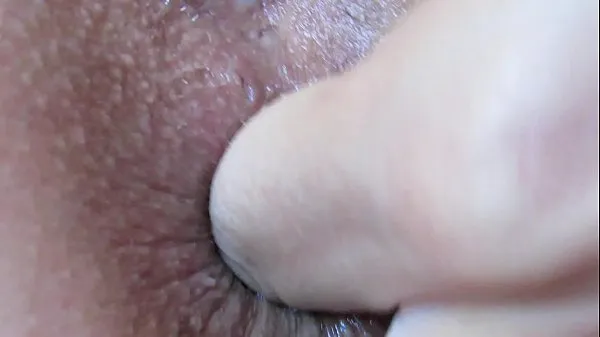 Extreme close up anal play and fingering asshole أنبوب دافئ كبير
