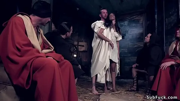 Duża Ebony banged by Jesus and followers ciepła tuba