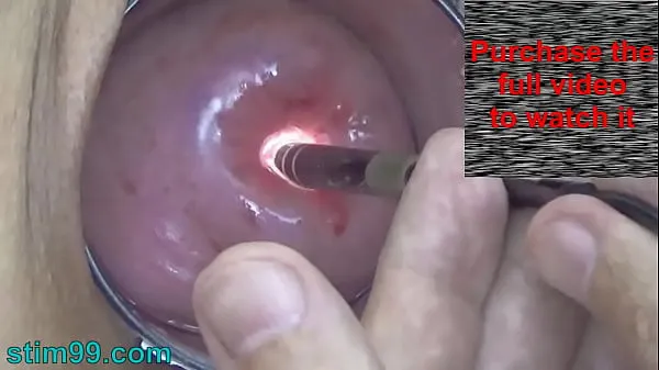 Big Endoscope Camera inside Cervix Cam into Pussy Uterus warm Tube