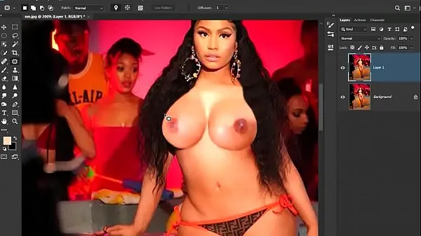 Big Undressing Nicki Minaj in Photoshop | Full image warm Tube