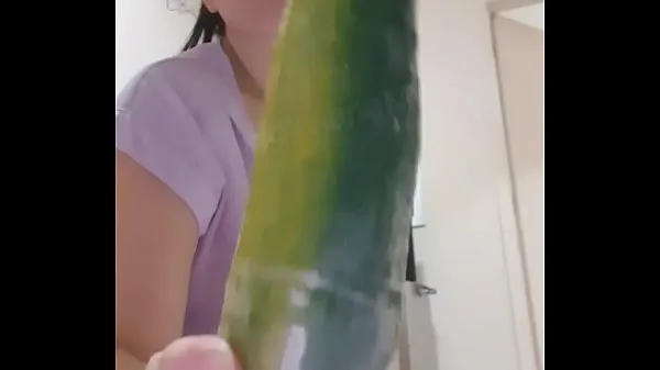 Big cucumber in the spit warm Tube