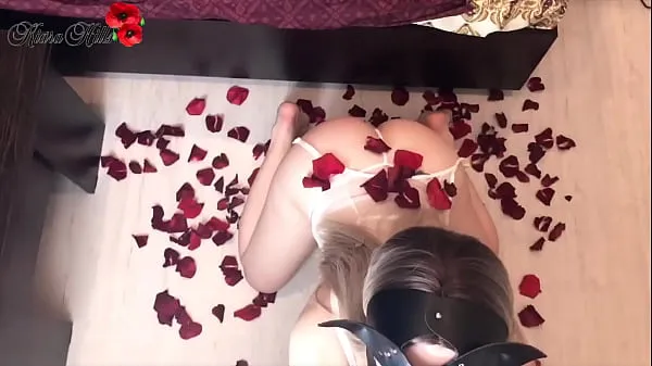 Big Beautiful Babe Sensual Fucks in Rose Petals On Valentine's Day warm Tube