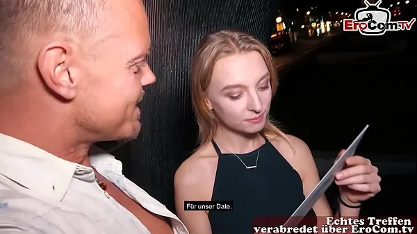 Suuri young college teen seduced on berlin street pick up for EroCom Date Porn Casting lämmin putki