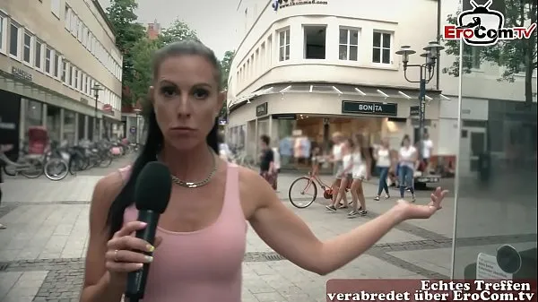 Stort German milf pick up guy at street casting for fuck varmt rør