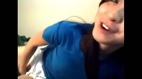Grote Hot asian girl masturbating on webcam warme buis