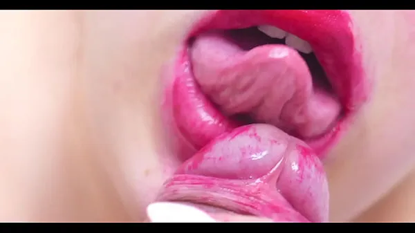 Slobbery and Juicy Blowjob with Red Lips POV أنبوب دافئ كبير