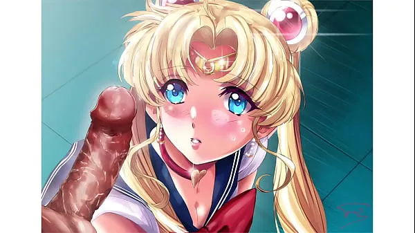 Gran Hentai] Sailor Moon recibe una gran cantidad de semen en su caratubo caliente