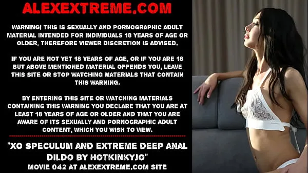 Big XO speculum and extreme deep anal dildo by Hotkinkyjo warm Tube