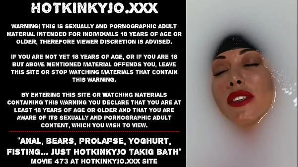 Stort Anal, bears, prolapse, yogurt, fisting… just Hotkinkyjo takig bath varmt rör